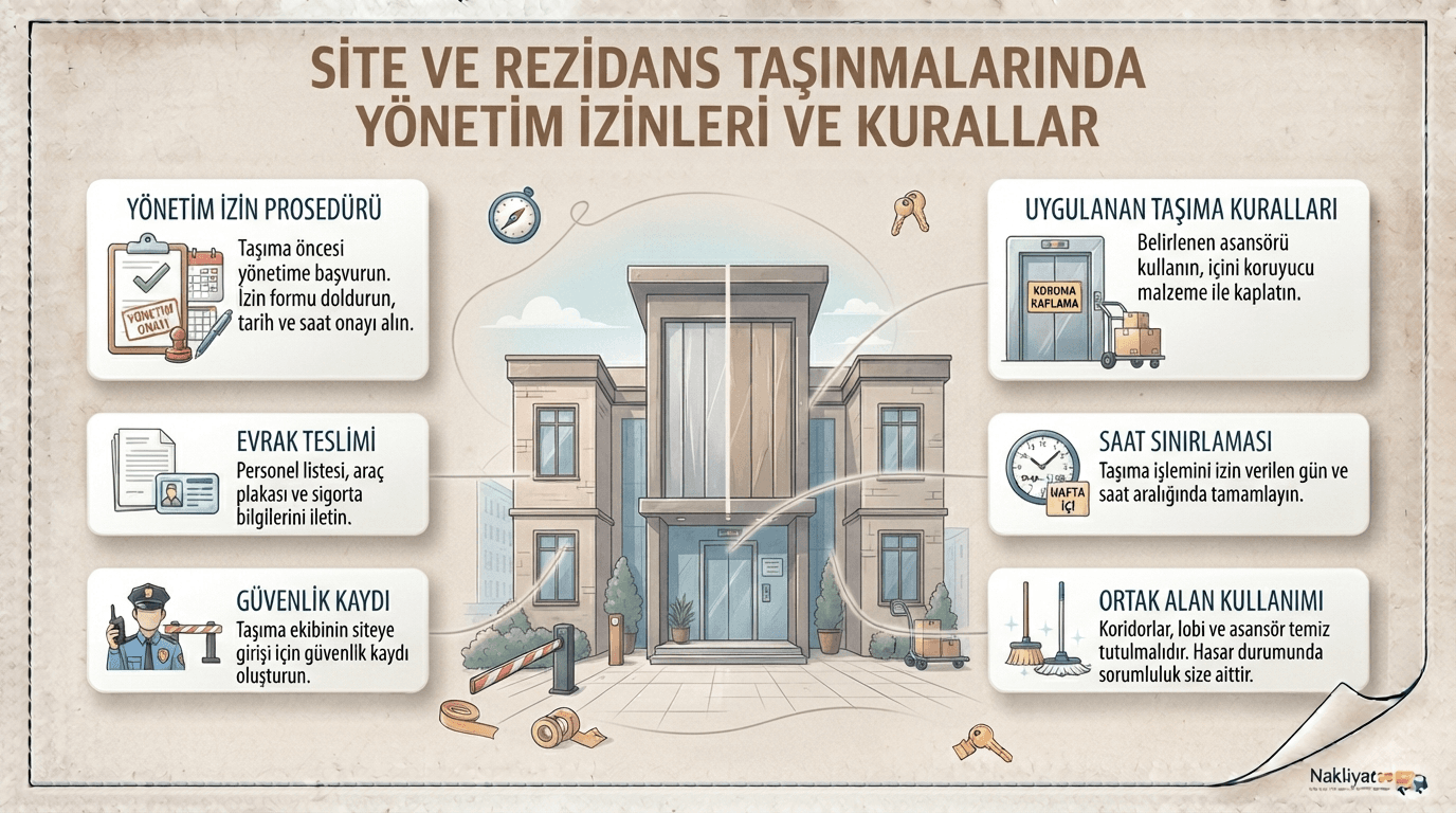 Site ve Rezidans Taşınmalarında Yönetim İzinleri ve Taşıma Kuralları